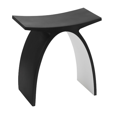 Alfi Brand Black Matte Arched Solid Surface Resin Bathroom / Shower Stool ABST77BM